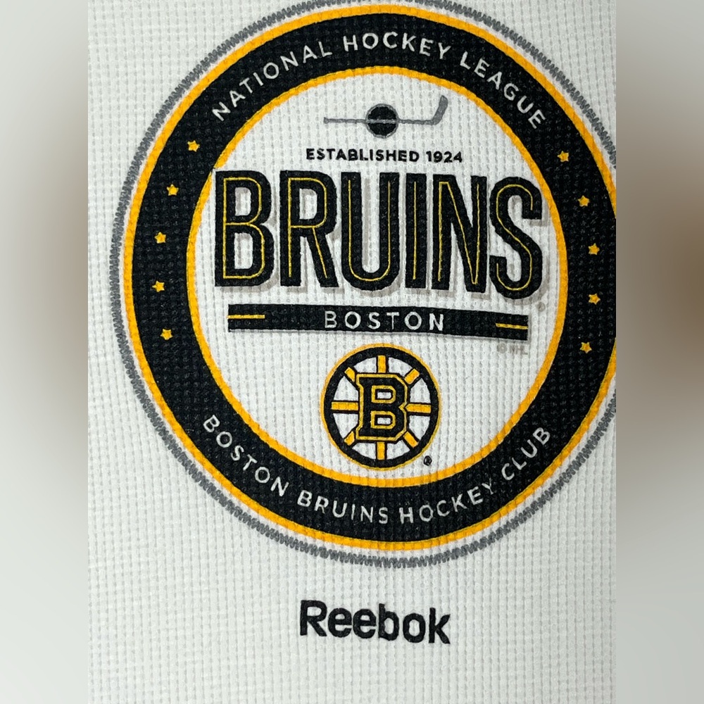 REEBOK NHL BOSTON BRUINS LING‎ SLEEVE THERMAL PULL ON SHIRT MENS LG WHITE NEW